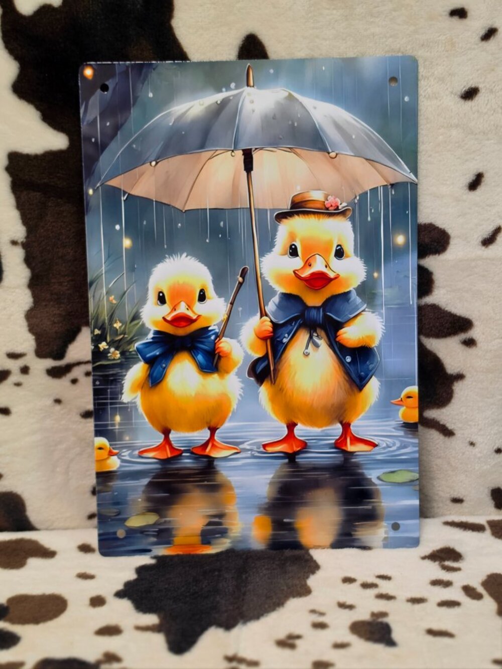 Ducks In The Rain Metal Home Wall Decor Sign Decorative Hanging Metal Sign